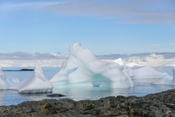 Antarctic landscape with iceberg