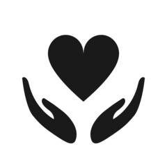 Heart in hands. Icon. Illustration