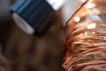 close up of a glass and wires 