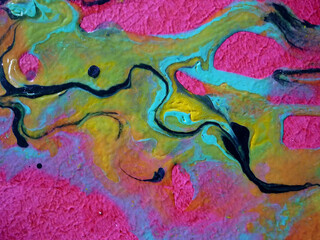 Abstract splashes painting color texture. Colorful abstract art oil paint acrylic color on canvas for background. Colorful dark and bright paint texture. Holographic stains
