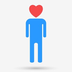 Man heart isolated object. Vector illustration.