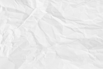 Crumpled paper background in classic white color