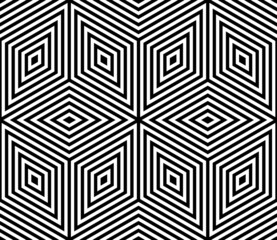 Seamless geometric op art stars pattern. Lines texture.