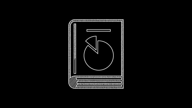 White line User manual icon isolated on black background. User guide book. Instruction sign. Read before use. 4K Video motion graphic animation