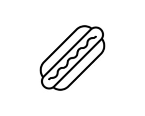 Hot dog line icon. Single high quality symbol of fast food for web design or mobile app. Thin line signs of hot dog for design logo, visit card, etc. Outline pictogram of hot dog.