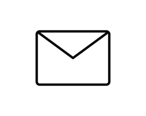 mail icon. simple outline mail vector icon. on white background.
