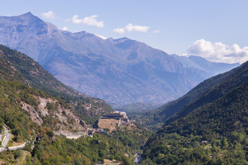 Fototapeta na wymiar View into the Susa valley in the italian alps
