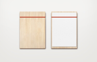 light brown wooden menu band clipboard