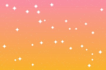 Obraz na płótnie Canvas Sky and stars background. Yellow and pink space background. The twinkling sky. Vector background.