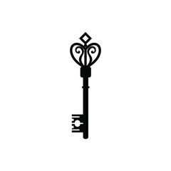 Vintage key icon vector. antiques illustration sign. old symbol.