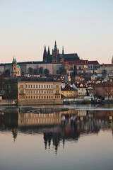 Fototapeta premium city castle and charles bridge Prague Czech republic