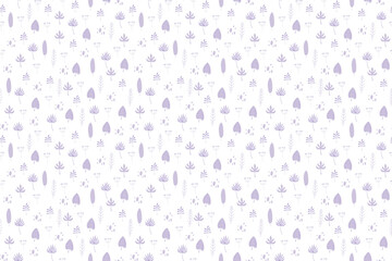 Seamless background pattern of delicate purple leaves of tropical palm trees. Vector hand drawn illustration. Creative flat for texture, baby clothes, fabric, wrapping, textile, wallpaper, apparel.
