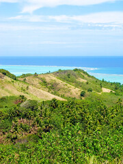Landscape of Aitutaki, cook Islands, view from Maunga Pu hill.