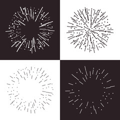 firework graphic vector illustration set