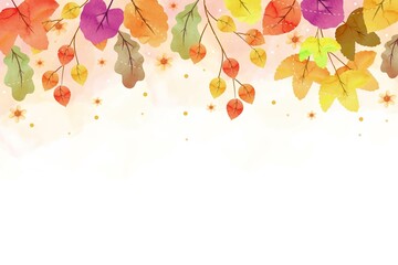 watercolor autumnal wallpaper with empty space vector design illustration