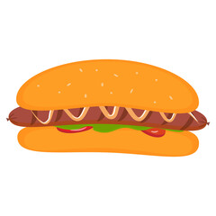 Illusration of Hot Dog Cart