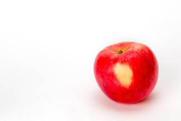 red-yellow apple on a white background
