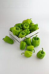 bell pepper, green pepper, pepper on white background