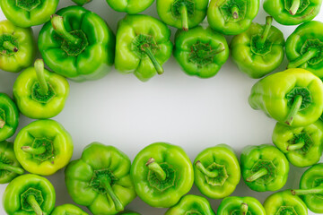 bell pepper, green pepper, pepper on white background