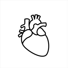 Human Heart Outline vector logo icon 
