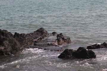 Beach Rocks Background in Citepus Beach, Pelabuhan Ratu, Sukabumi-Indonesia