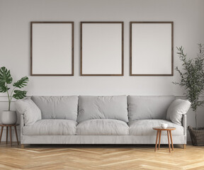 mockup, frame, white, decor, interior, blank picture, wall, interior, mock up, living room design, scandinavian style, interior, artwork. Home staging and minimalism concept