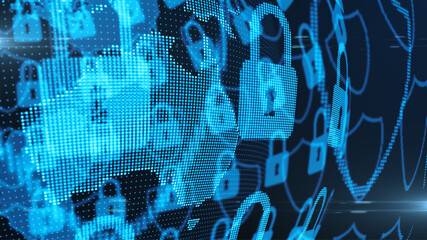 Australia cybersecurity encrypted network data security for online transfer of digital information technology - 3D Illustration Render
