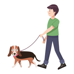 man walking with spaniel