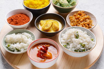 Traditional Indian food and spices on board