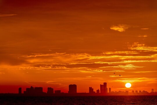 Sunrise at Sanbanze, Urayasu, Japan on Spet. 23, 2021