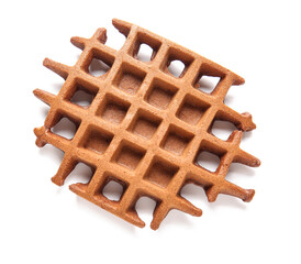 Delicious Chocolate Belgian Waffle on white background