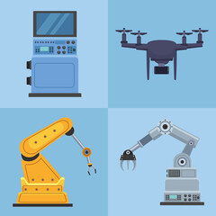 four production robotic machines