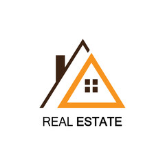 triangle real estate logo line design illustration template