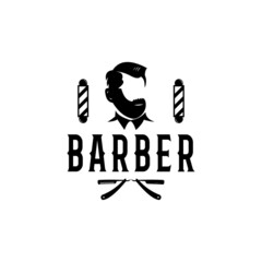 Barbershop Logo Vector Template,Vintage logo