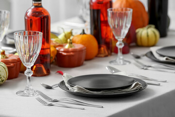 Stylish table setting in restaurant