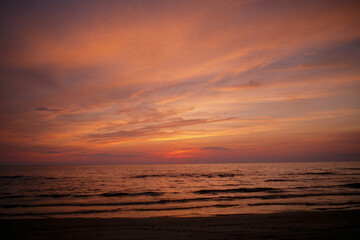 Clouds and sea after sunset.