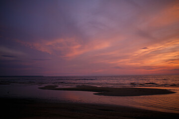 Fototapeta na wymiar Clouds and sea after sunset.
