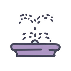 indoors fountain color vector doodle simple icon