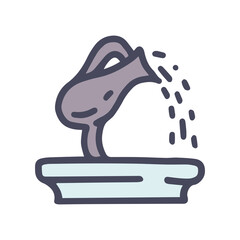 garden fountain color vector doodle simple icon