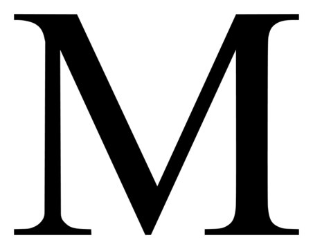 Mu Greek letter vector illustration. Flat illustration iconic design of Mu Greek letter, isolated on a white background.