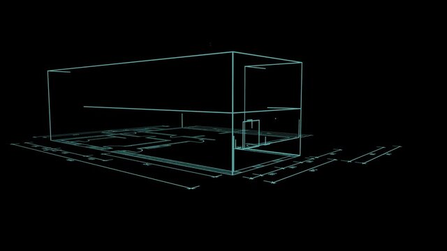 Architektur entwurf, blueprint zeichnen animiert, bauobjekt in der planung, modernes wohnhaus mit ma&szlig;angaben, ma&szlig;stab korrekt, technische cad zeichnung, beeindruckend und innovativ    
