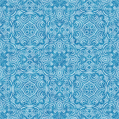 Naklejka premium Seamless bright blue blueprint pattern for textile and print. High quality illustration. Technical engineering blue-print draft design. Graphic motif for background, wallpaper, or surface design print