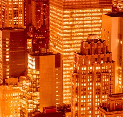 View of New York Manhattan during sunset hours