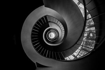 spiral staircase in building