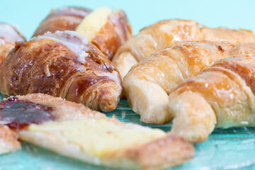 Close-up of sweet bakery products