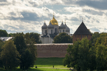 Fototapeta na wymiar View of Kremlin of Novgorod. Veliky Novgorod