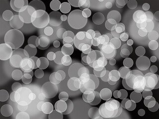 The bokeh effect. Monochrome illustration. Suitable for the background. Black Friday ads. For a Happy New Year card.