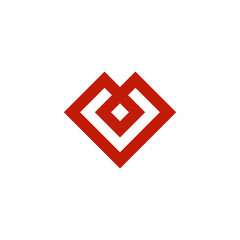 Obraz premium Heart or love logo design inspiration, using angular lines and textures instead of curves