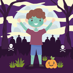 boy wear costume monster
