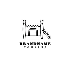 bounce house logo cartoon icon design template black isolated vector symbol